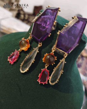 Diamond Yellow Gold 22kt Dangle Earring