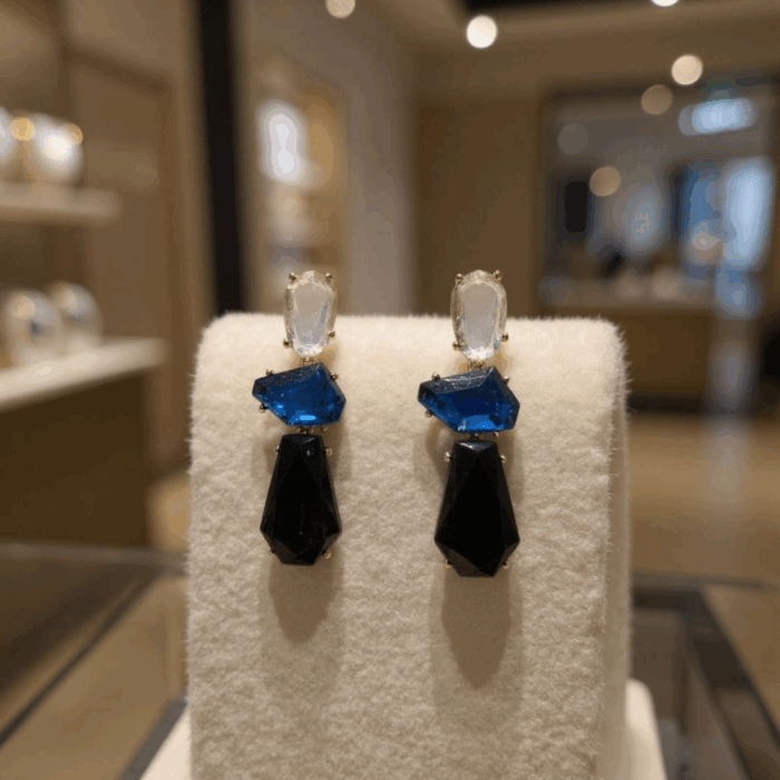 3Midnight Sapphire Elegance Earrings 3Midnight Sapphire Elegance Earrings